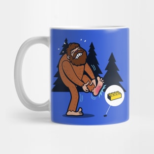 Funny Bigfoot Sasquatch Painful Accident Cartoon Funny Meme Mug